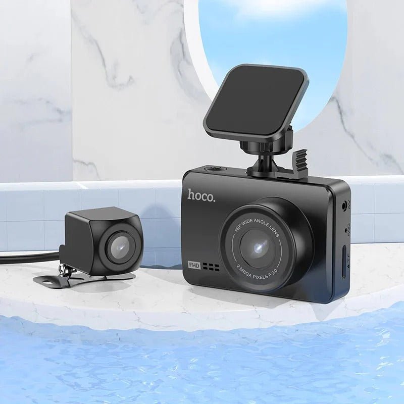 Hoco DV3 Dual Channel Dash Cam – 1080p Front & 720p Rear with 2.45” IPS Display - E M A R A T I K A