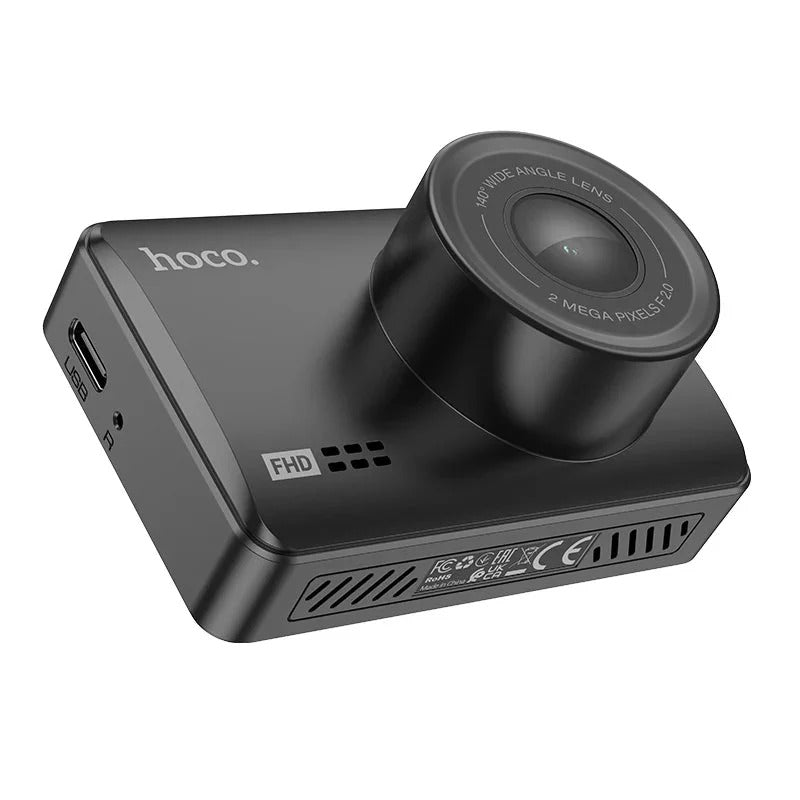 Hoco DV3 Dual Channel Dash Cam – 1080p Front & 720p Rear with 2.45” IPS Display - E M A R A T I K A