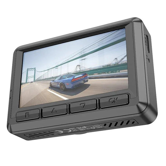 Hoco DV3 Dual Channel Dash Cam – 1080p Front & 720p Rear with 2.45” IPS Display - E M A R A T I K A